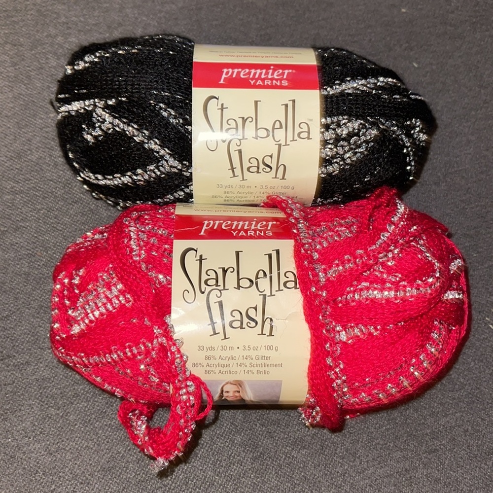 Starbella flash premier yarn #6 Black & Red